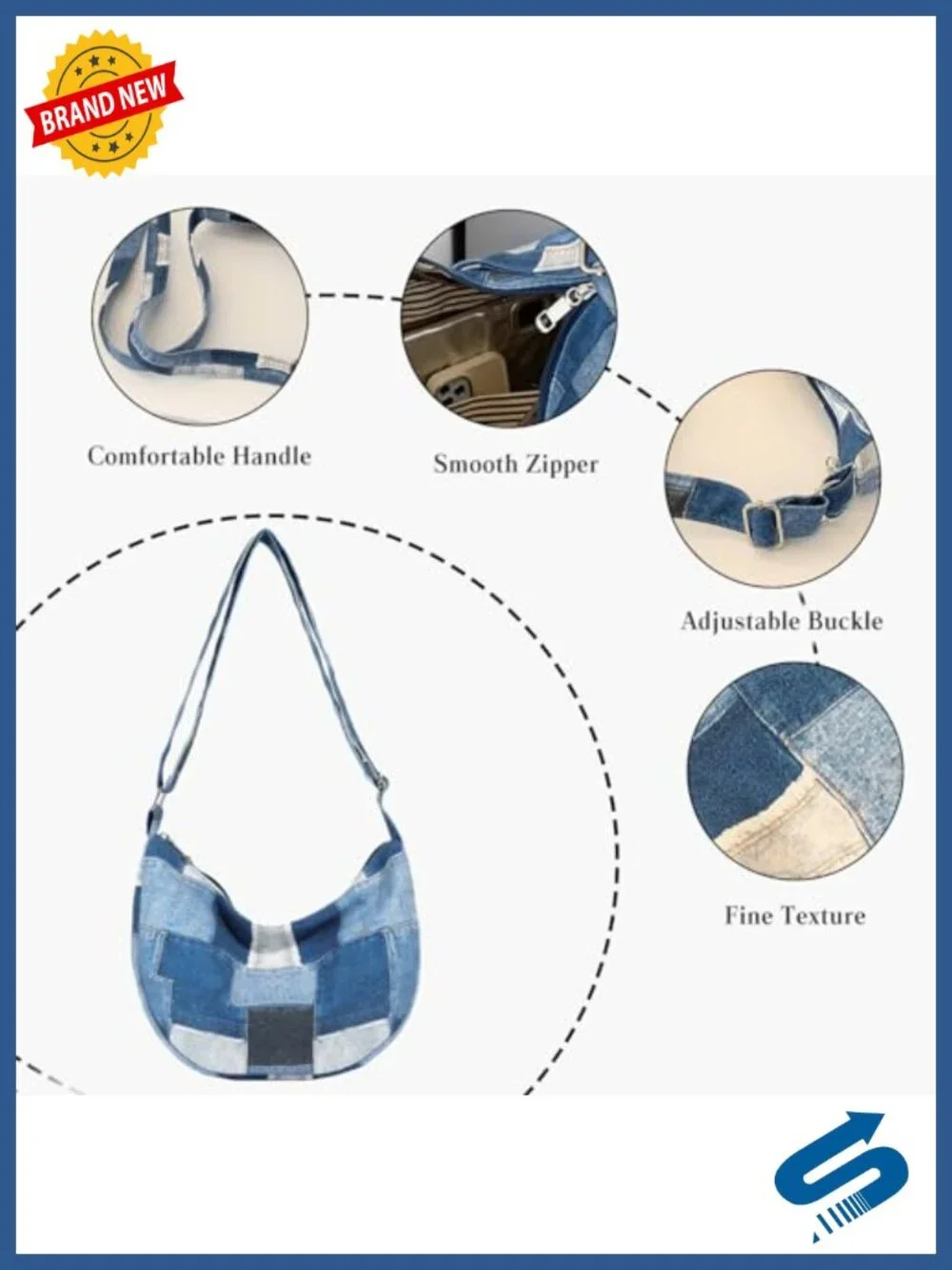 Canvas Crossbody Bag Women Medium Capacity Retro Messenger Satchel Adjustable